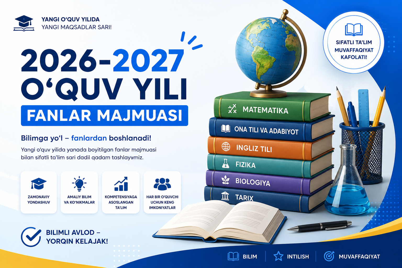 2026-2027-o'quv yili uchun fanlar majmuasi