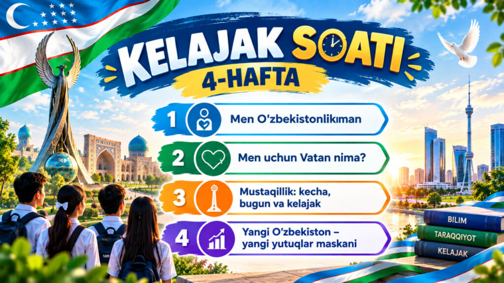 Kelajak soati 4-hafta mavzu Yangi O‘zbekiston – yangi yutuqlar maskani