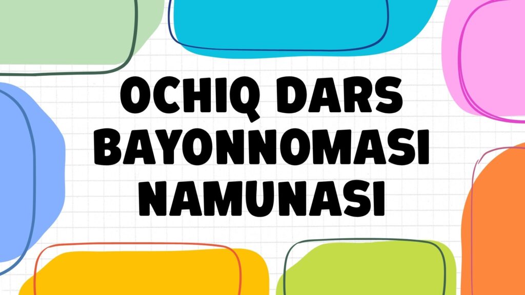 Ochiq dars bayonnomasi namunasi
