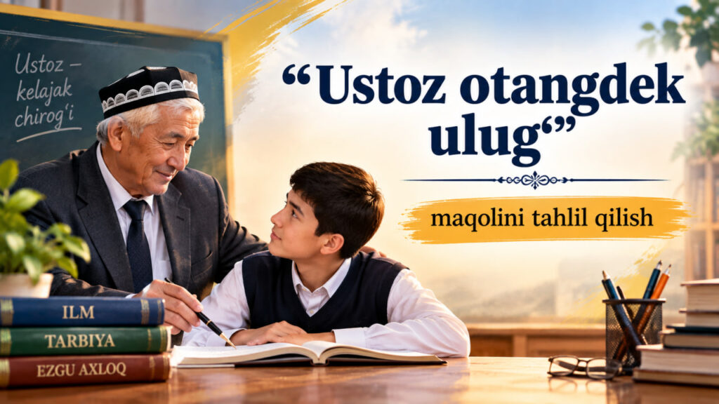 “Ustoz otangdek ulug‘” maqolini tahlil qilish