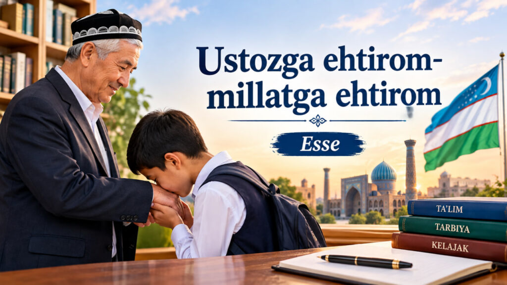 Ustozga ehtirom- millatga ehtirom mavzusida esse